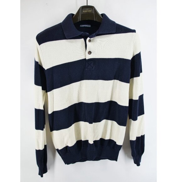 Brandy Melville Cotton Knit block Striped Sweater blue white 160 84A Size 14 - Picture 1 of 9